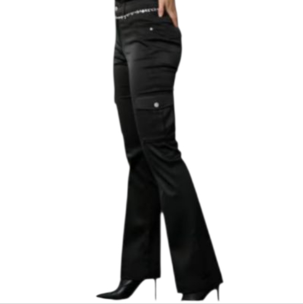 Sharagano" Women's Size (2) Beautiful Black Dress  Cargo Bootcut Pants